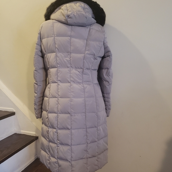 Calvin Klein Hooded Faux Fur Long Duck Down Jacket - Picture 2 of 15